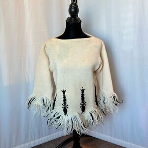 Vintage “Mr Thompson…Please” Hand Loomed Embroidered Wool Sweater!